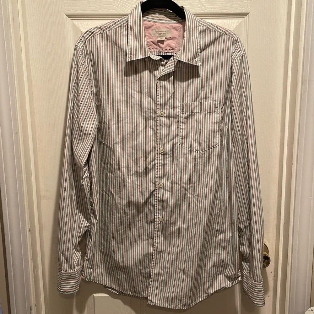 Banana Republic striped button down shirt